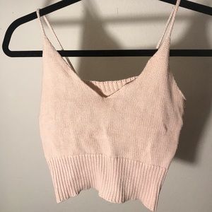 pink sweater tank top